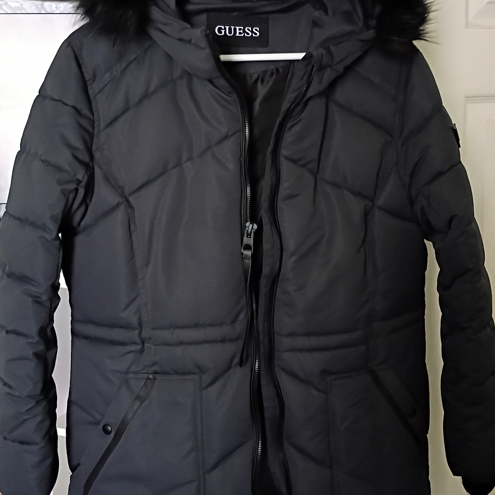 GUESS Women's Dark Gray Puffer Jacket